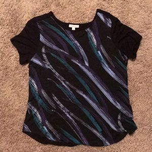 Women’s black/teal/light blue blouse
